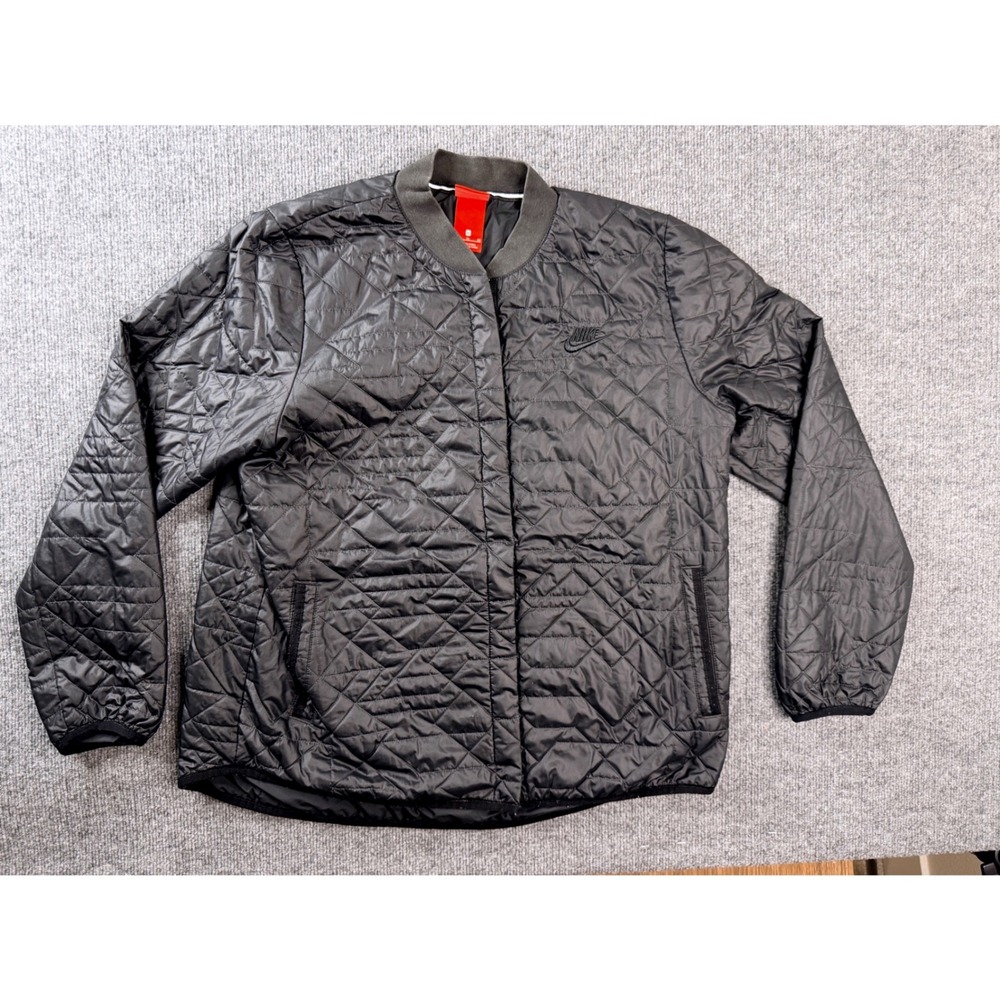 Nike Primaloft Jacket XL Black Quilted Insulated Puffer Zip Bomber Mens Street